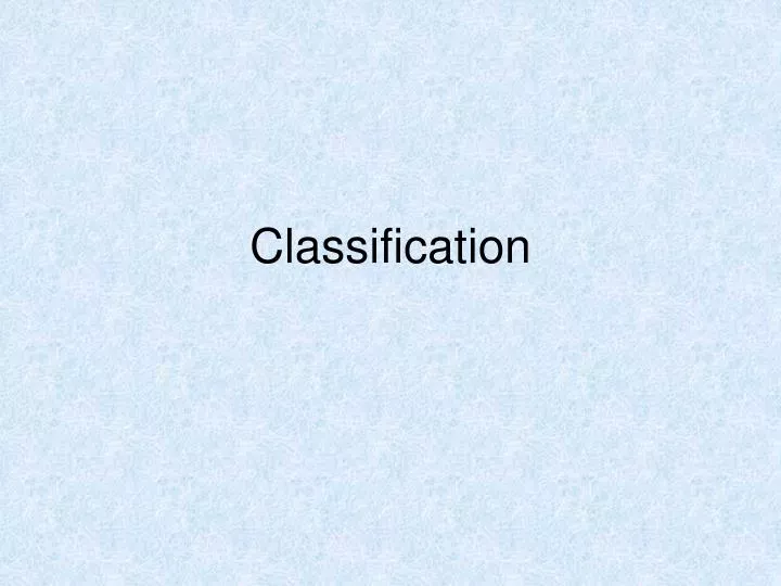 classification