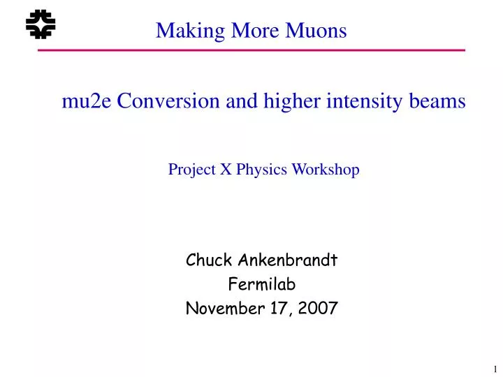 making more muons