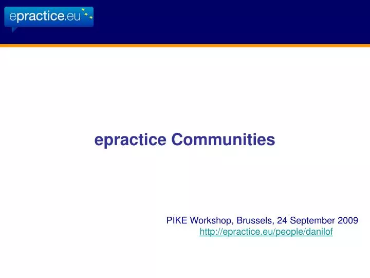 epractice communities