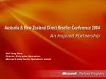 Wei Yang Chua Director, Enterprise Operations Microsoft Asia Pacific Operations Center - slide 1