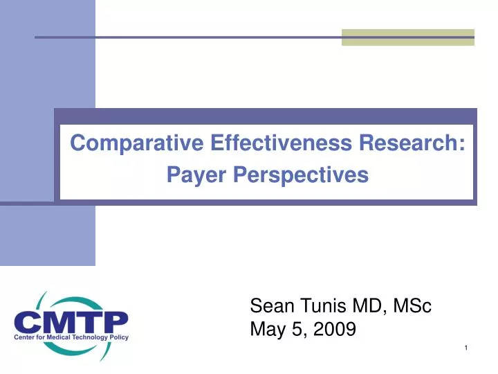 comparative effectiveness research payer perspectives