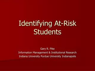 Identifying At-Risk Students