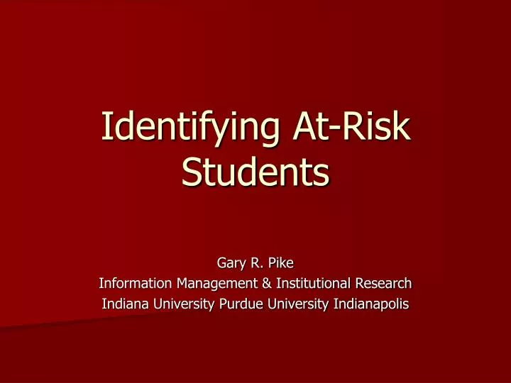 identifying at risk students
