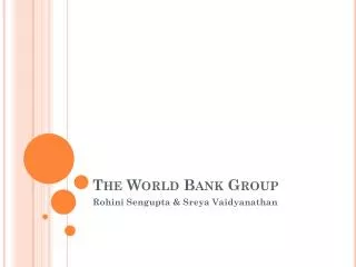 The World Bank Group