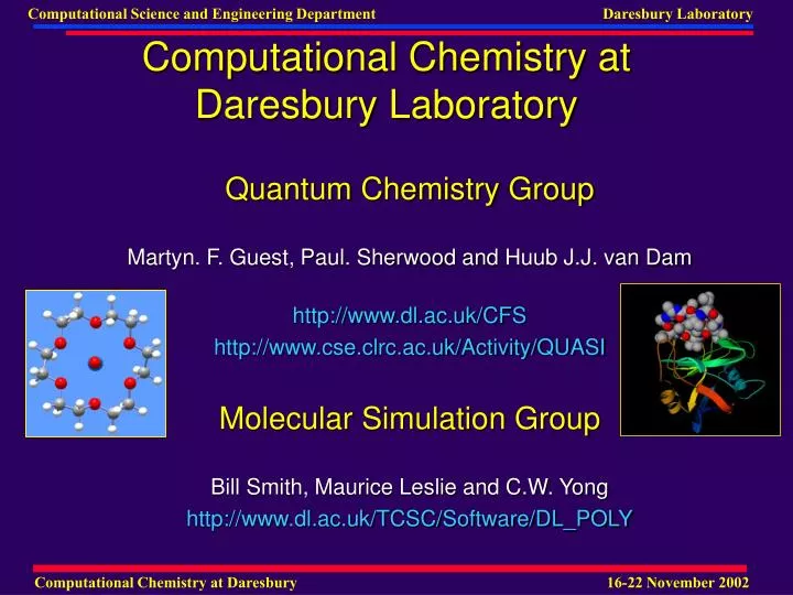 computational chemistry at daresbury laboratory
