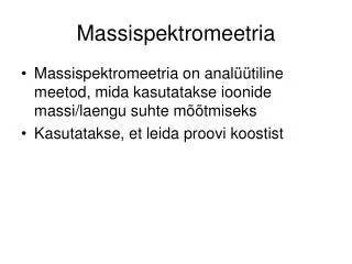 massispektro meetr ia