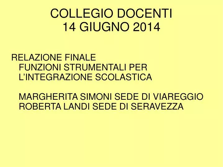 collegio docenti 14 giugno 2014