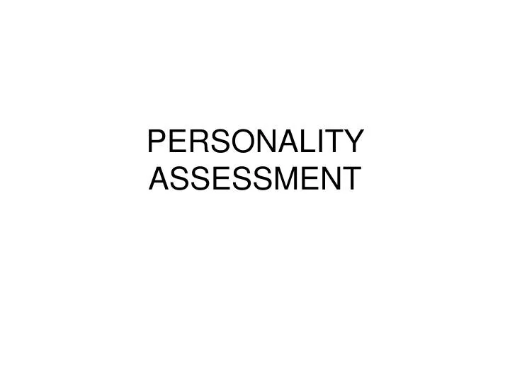 personality assessment