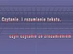 Czytanie i rozumienie tekstu, - slide 1