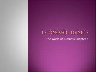 Economic Basics