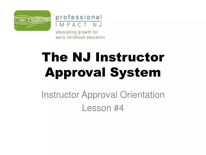 the nj instructor approval system
