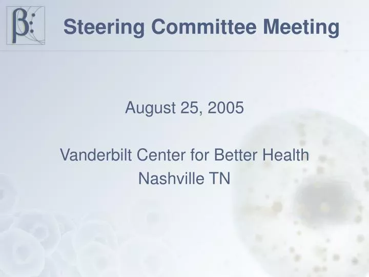 steering committee meeting