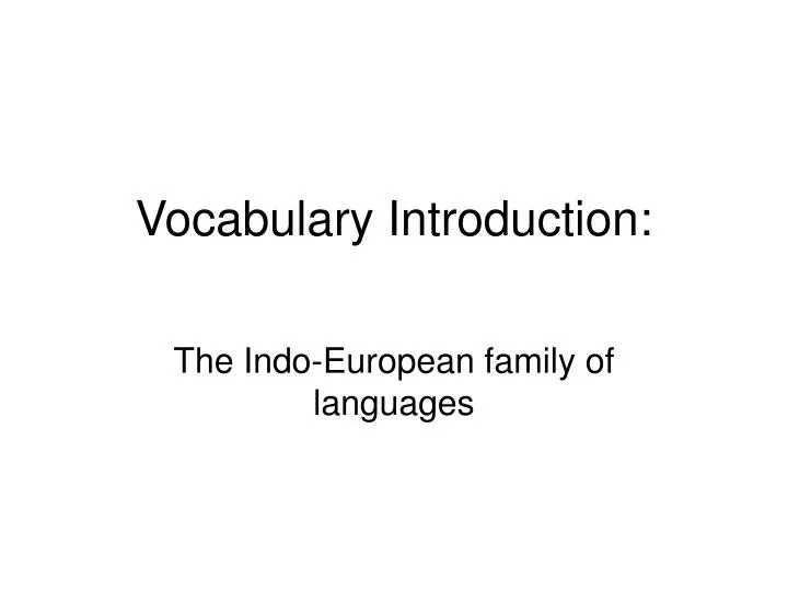 vocabulary introduction