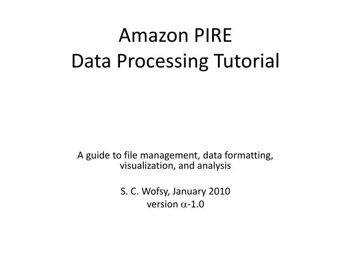 amazon pire data processing tutorial