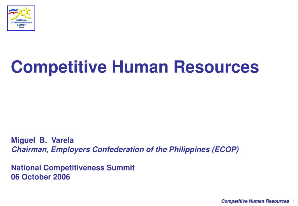 PPT - Strengthening the Philippines' Competitiveness through Human ...