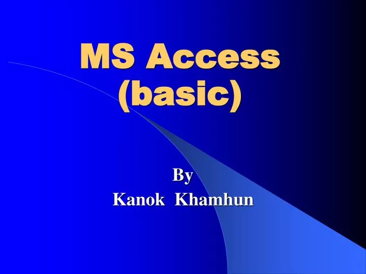 ms access basic