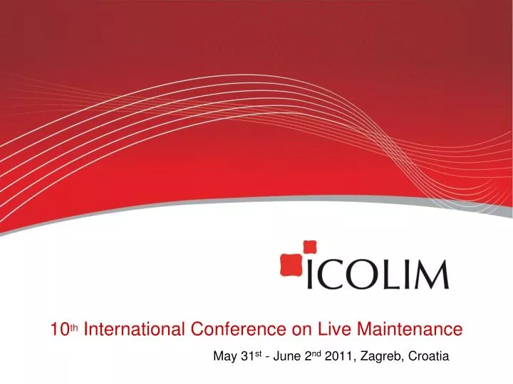 10 th international conference on li v e m a intenance