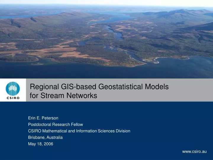 regional gis based geostatistical models for stream networks