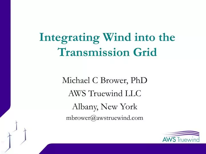 integrating wind into the transmission grid