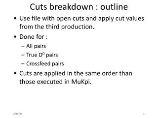 Cuts breakdown : outline