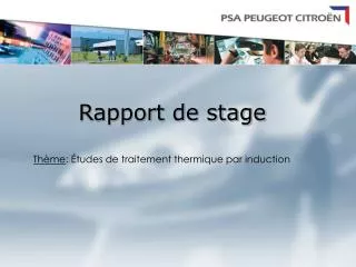 rapport de stage