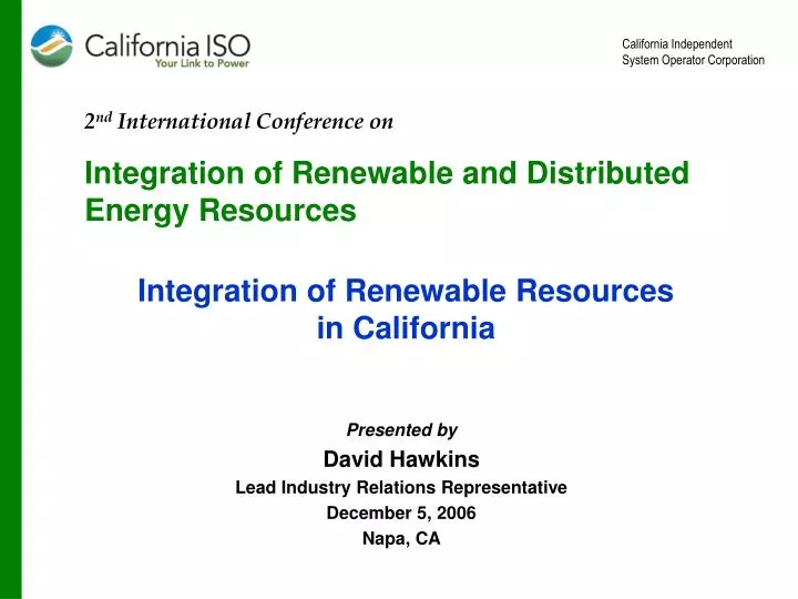 integration of renewable resources in california
