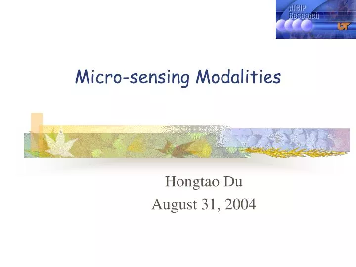 micro sensing modalities