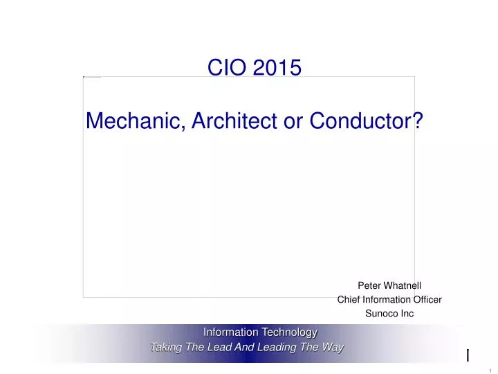 cio 2015 mechanic architect or conductor