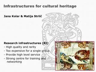 Infrastructures for cultural heritage