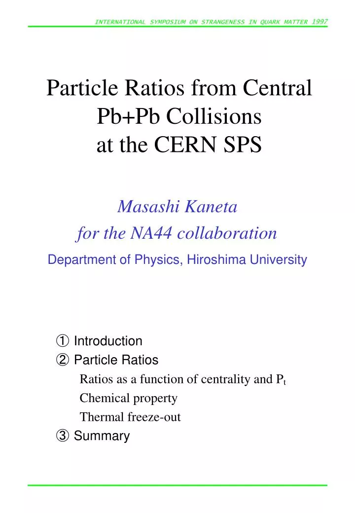particle ratios from central pb pb collisions at the cern sps