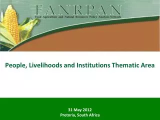 People, Livelihoods and Institutions Thematic Area