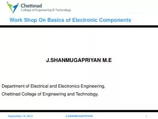 J.SHANMUGAPRIYAN M.E Department of Electrical and Electronics Engineering,