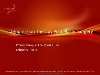 Compression Therapy Post Plastic Surgery