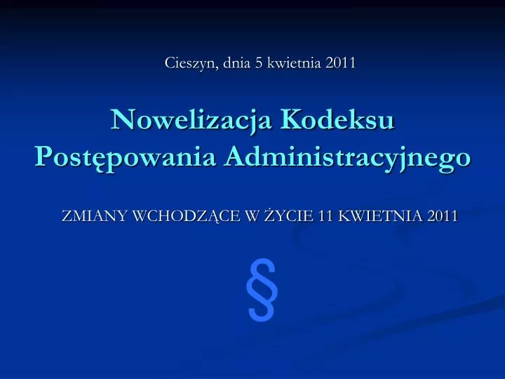 nowelizacja kodeksu post powania administracyjnego