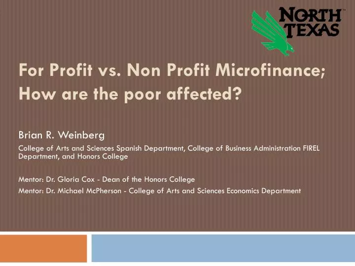 for profit vs non profit microfinance how are the poor affected