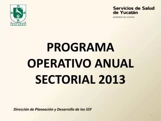 programa operativo anual sectorial 2013