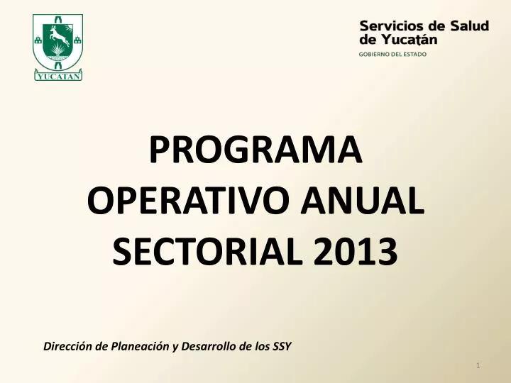 programa operativo anual sectorial 2013
