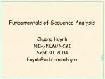 Fundamentals of Sequence Analysis
