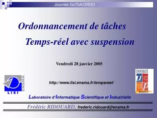 ordonnancement de t ches