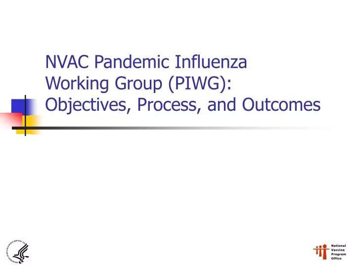 nvac pandemic influenza working group piwg objectives process and outcomes