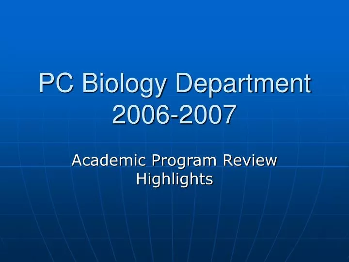 pc biology department 2006 2007