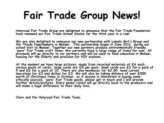 Fair Trade Group News!