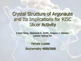 Crystal Structure of Argonaute and Its Implications for RISC Slicer Activity