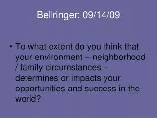 Bellringer: 09/14/09