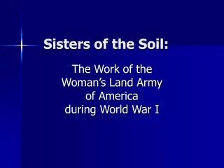 Sisters of the Soil: