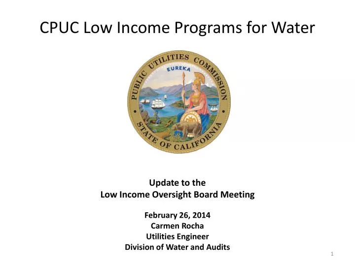 cpuc low income programs for water