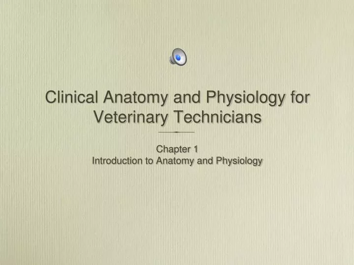 clinical anatomy and physiology for veterinary technicians