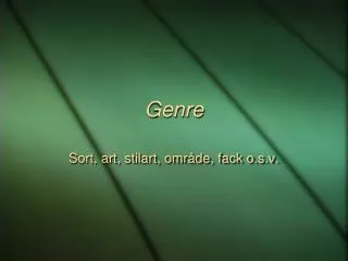 genre