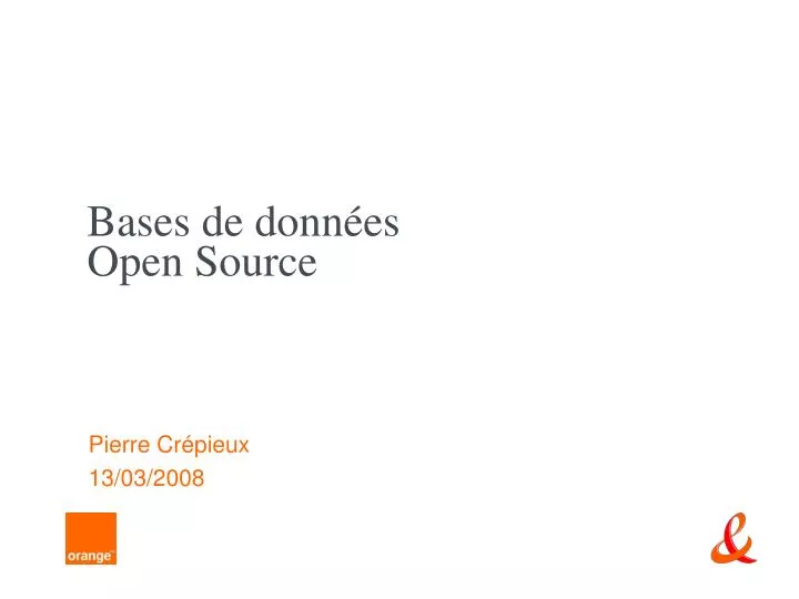 bases de donn es open source