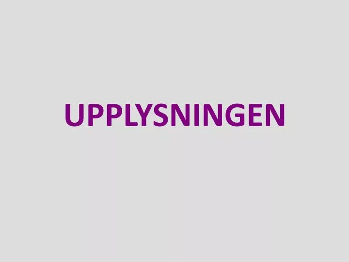 upplysningen